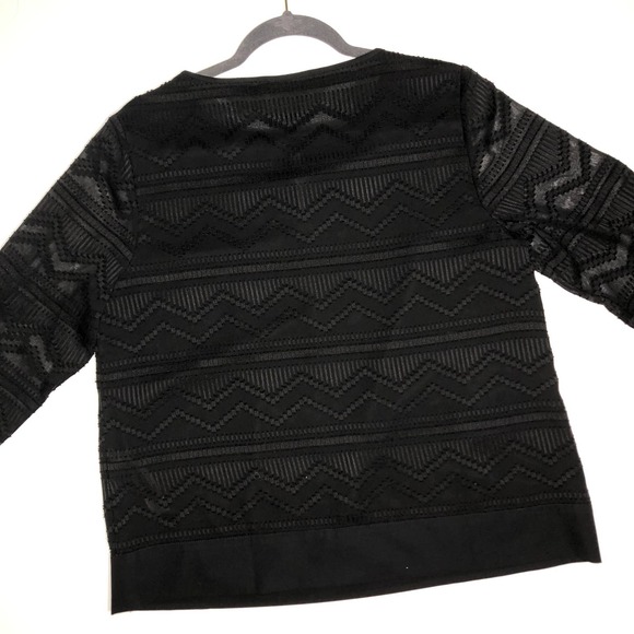 CHICO'S Black Swiss Dot Blouse - Picture 2 of 4